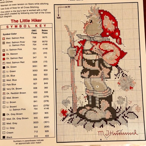 Hummel Cross Stitch Patterns "The Hikers" (Off to Town & The Little Hiker) - Picture 9 of 11